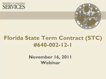 #640-002-12-1  November 16, 2011  Webinar Todays Presenters  Charles Day, Division of State
