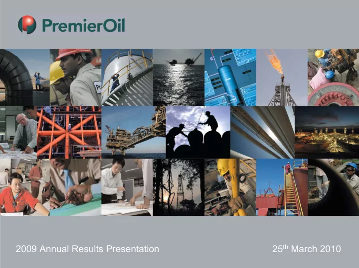 25 th march 2010 2009 annual results presentation forward