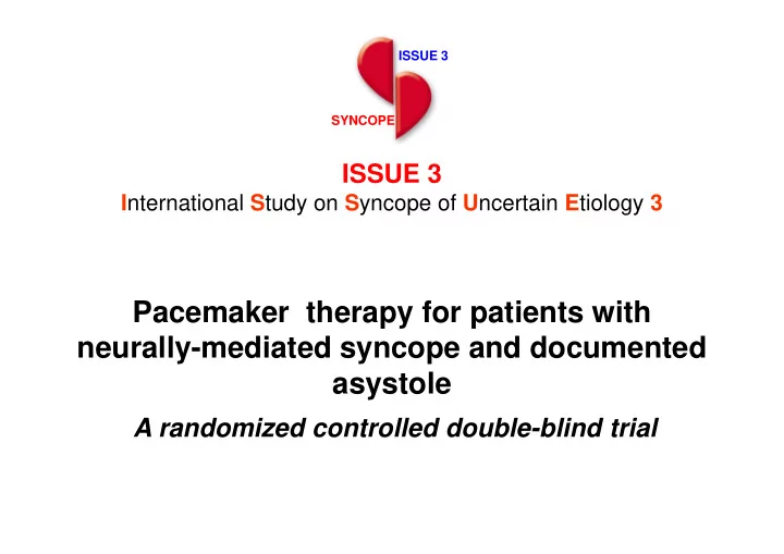 pacemaker therapy for patients with neurally mediated