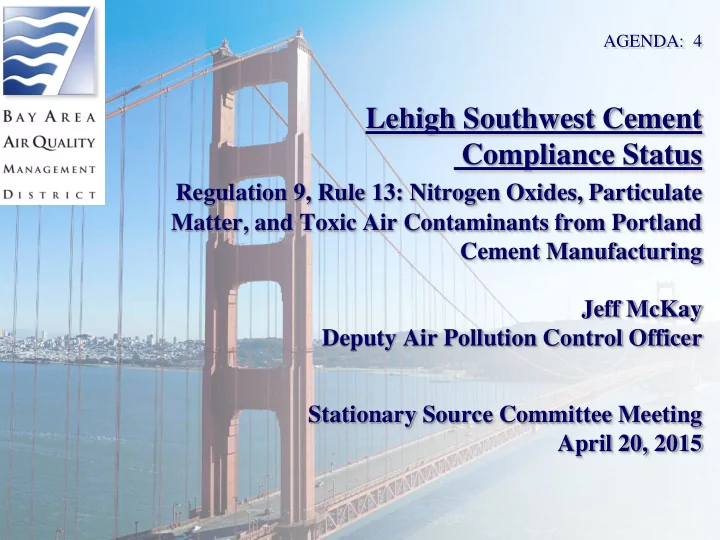 agenda 4 lehigh southwest cement compliance status
