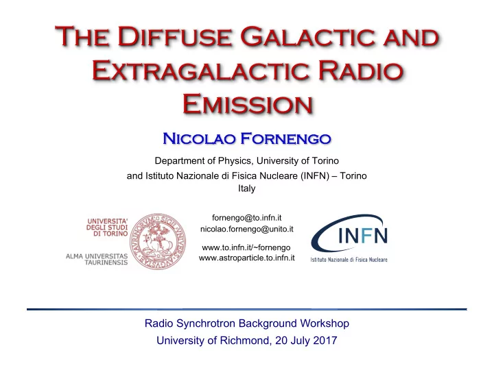 the diffuse galactic and extragalactic radio emission