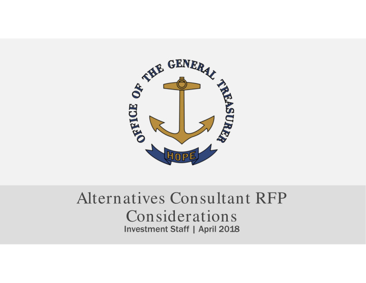 alternatives consultant rfp considerations