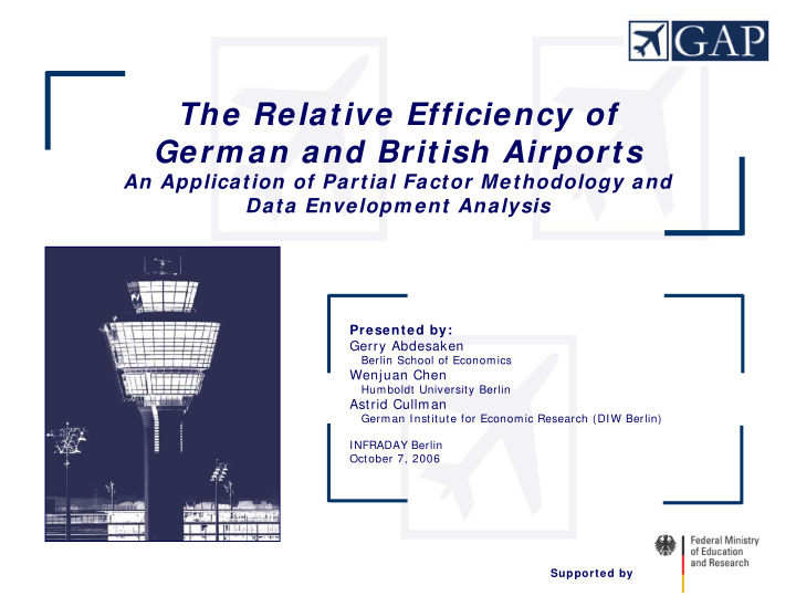 the relative efficiency of germ an and british airports