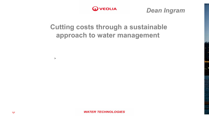 cutting costs through a sustainable approach to water