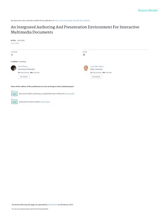 An Integrated Authoring And Presentation Environment For Interactive  Multimedia Documents Article