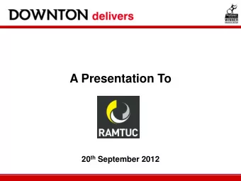 A Presentation To 20 th September 2012  Company overview   One of the UKs largest privately