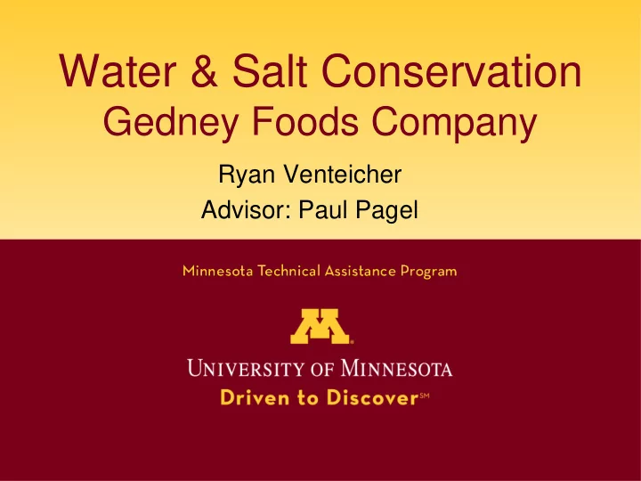 water salt conservation