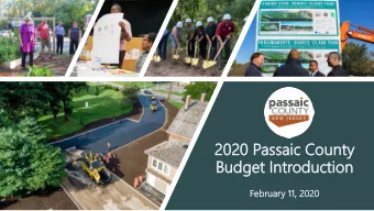 20  2020  20 Passaic  assaic Co  Coun  unty  ty  Bu  Budg  dget  et In  Intr  trodu  oduction