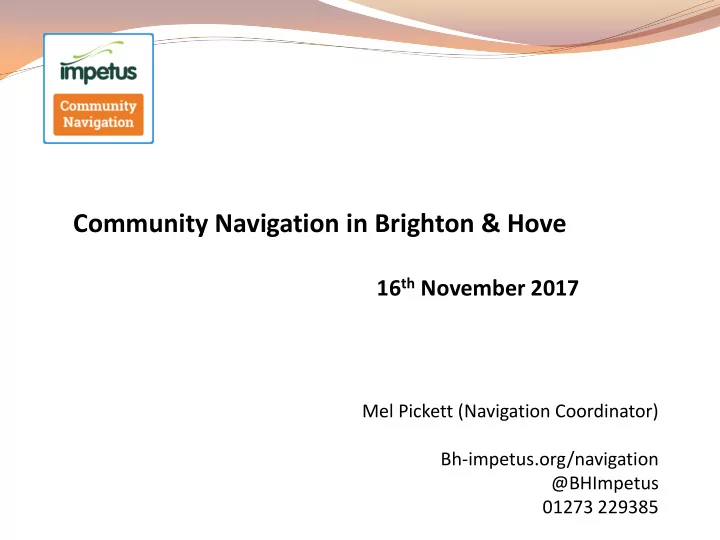 community navigation in brighton hove