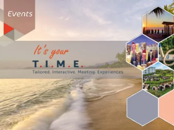 To make a meeting memorable, you first have to make it remarkable. T.I.M.E is the difference