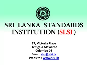 SR  SRI  L  I  LAN  ANKA  KA  ST  STAN  ANDAR  DARDS  DS  INST  IN  STITU  ITUTIO  TION  N (SL