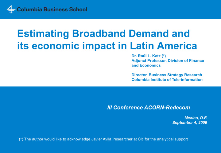 estimating broadband demand and