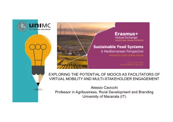 EXPLORING THE POTENTIAL OF MOOCS AS FACILITATORS OF  VIRTUAL MOBILITY AND MULTI-STAKEHOLDER