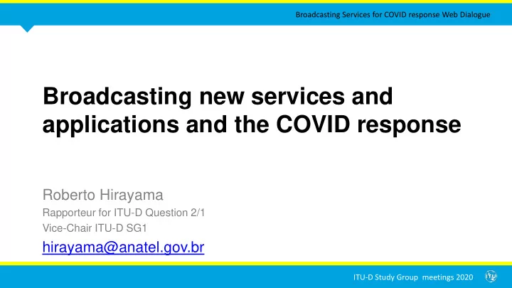 broadcasting new services and