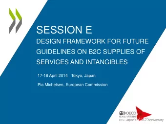 SESSION E  DESIGN FRAMEWORK FOR FUTURE  GUIDELINES ON B2C SUPPLIES OF  SERVICES AND INTANGIBLES