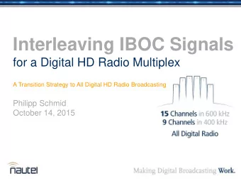 Interleaving IBOC Signals  for a Digital HD Radio Multiplex A Transition Strategy to All Digital HD