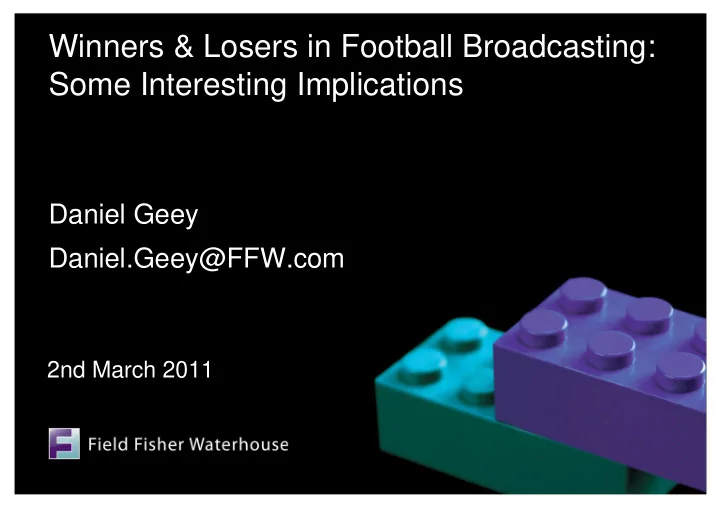 winners losers in football broadcasting some interesting