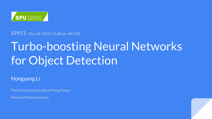 turbo boosting neural networks for object detection