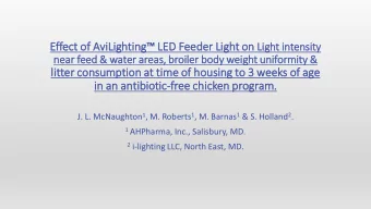 Effect of AviLighting LED Feeder Light on on Ligh  ight in  intensity  nea  near feed &amp;