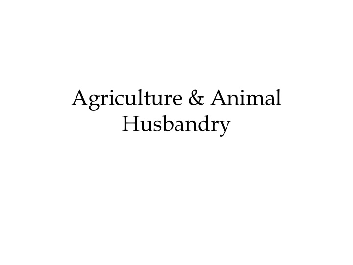 agriculture animal husbandry key activities