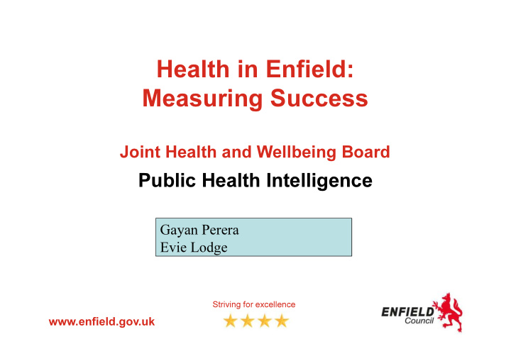 health in enfield measuring success