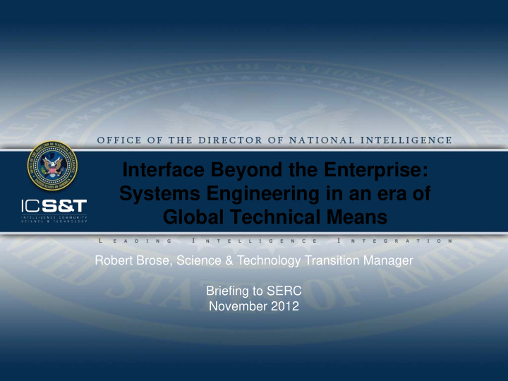interface beyond the enterprise systems engineering in an