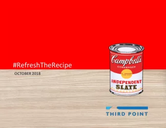 #RefreshTheRecipe  OCTOBER 2018  DISCLAIMER  The information in this presentation is for