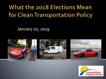 January 10, 2019  EarthX, Nissan North America, UPS  Cummins Westport, Volkswagen Group of America,