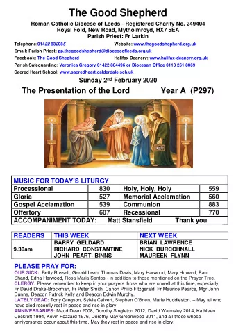 CONFIRMATION AT ST MARYS BISHOP MARCUS will celebrate C onfirmation in St Marys Halifax at 7