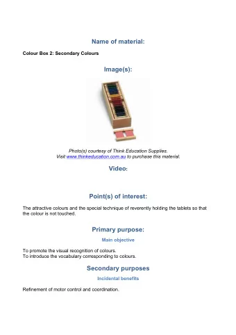 Name of material:  Colour Box 2: Secondary Colours  Image(s):    Photo(s) courtesy of Think