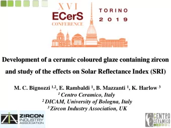 Development of a ceramic coloured glaze containing zircon  and study of the effects on Solar