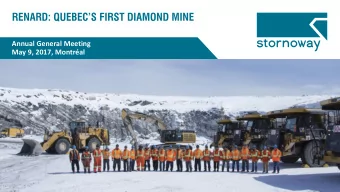 Annual General Meeting  May 9, 2017, Montral  Forward Looking Information This presentation