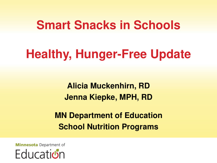 smart snacks in schools healthy hunger free update