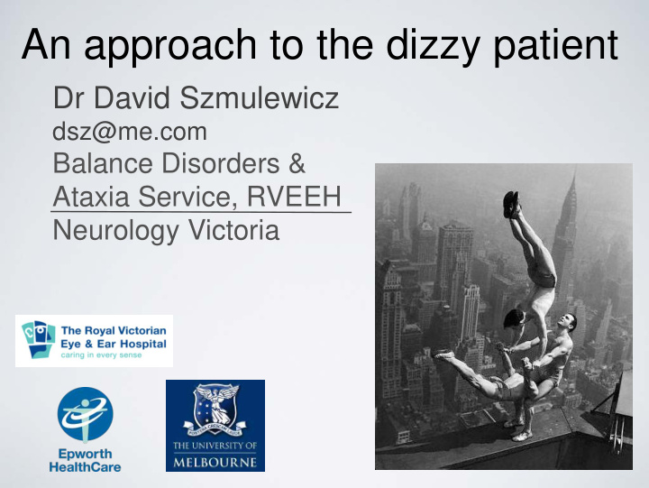 an approach to the dizzy patient