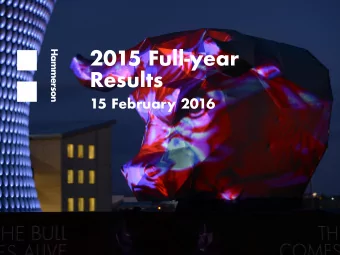 2015 Full-year  Results  15 February 2016  Agenda  01  2015 highlights and strategy David Atkins