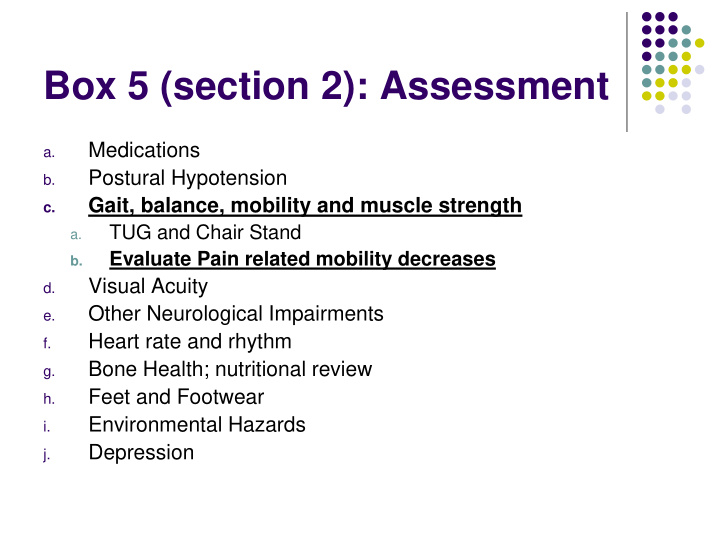 box 5 section 2 assessment