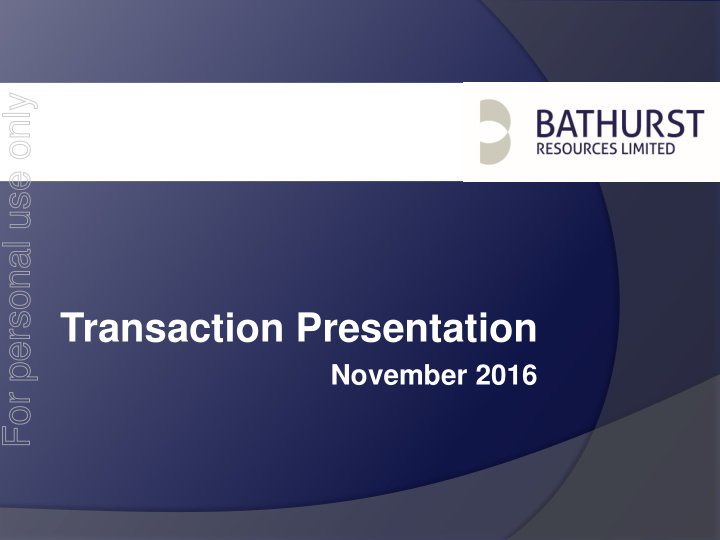 transaction presentation