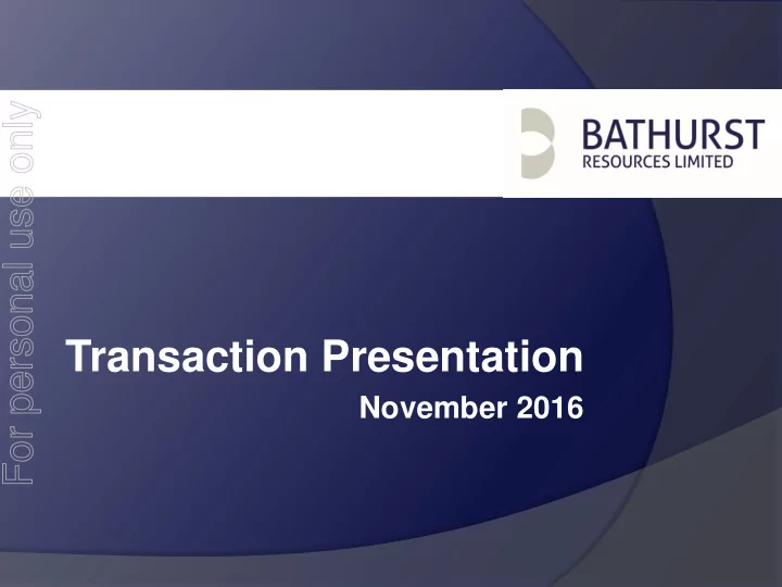 transaction presentation