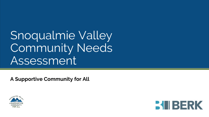 community needs