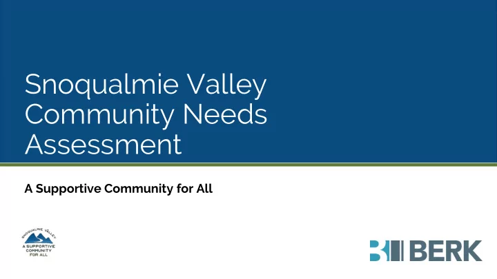 community needs