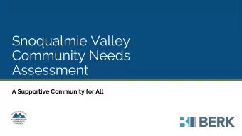 Community Needs  Assessment  A Supportive Community for All  Agenda  Our Team  Project
