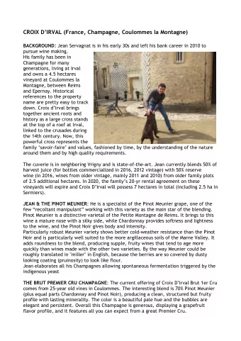 CROIX DIRVAL (France, Champagne, Coulommes la Montagne) BACKGROUND : Jean Servagnat is in his