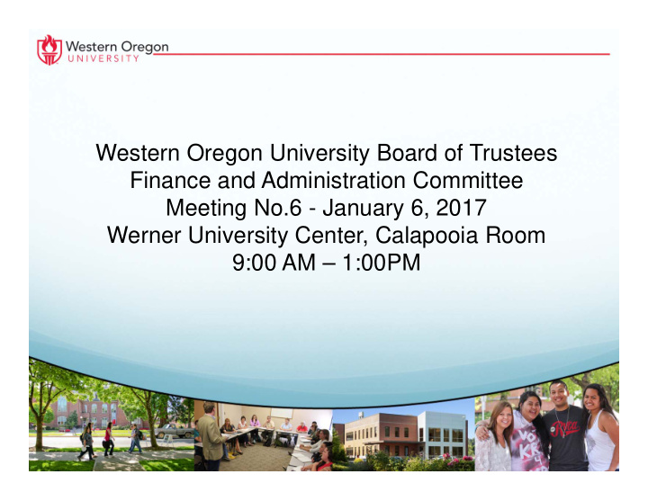 western oregon university board of trustees finance and