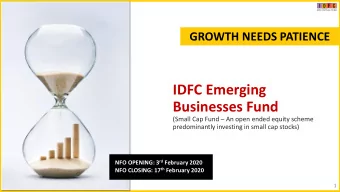 Businesses Fund (Small Cap Fund  An open ended equity scheme  predominantly investing in small