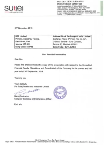 suue 185/A, Graham Firth Compound, Near Jay Coach, Goregaon (East), Mumbai - 400 063, INDIA. Phone