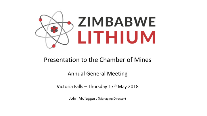 presentation to the chamber of mines