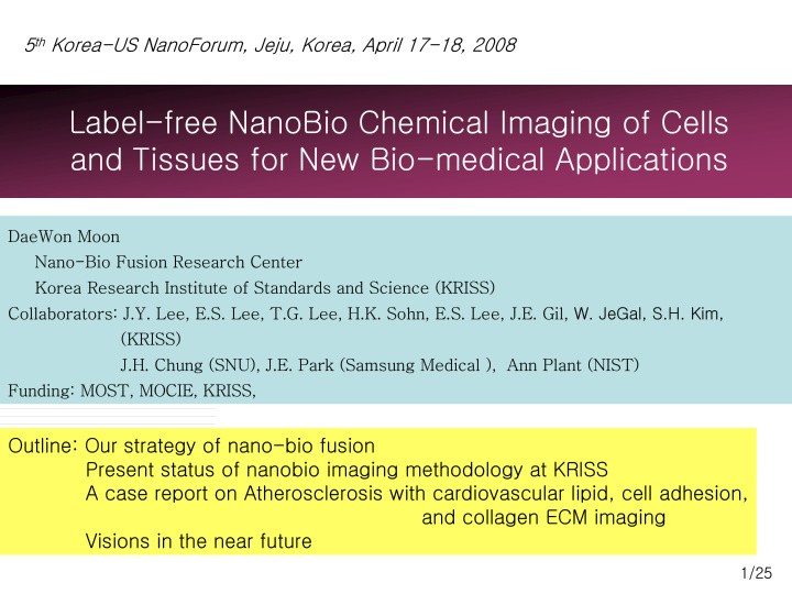 label free nanobio chemical imaging of cells and tissues