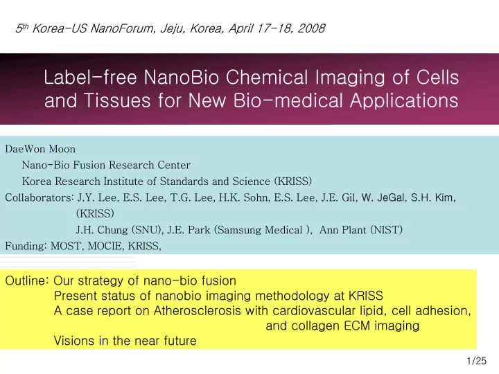 label free nanobio chemical imaging of cells and tissues