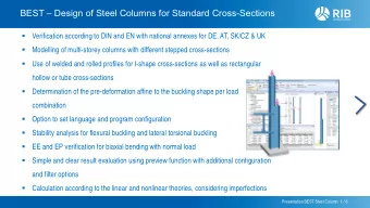 BEST  Design of Steel Columns for Standard Cross-Sections    Verification according to DIN