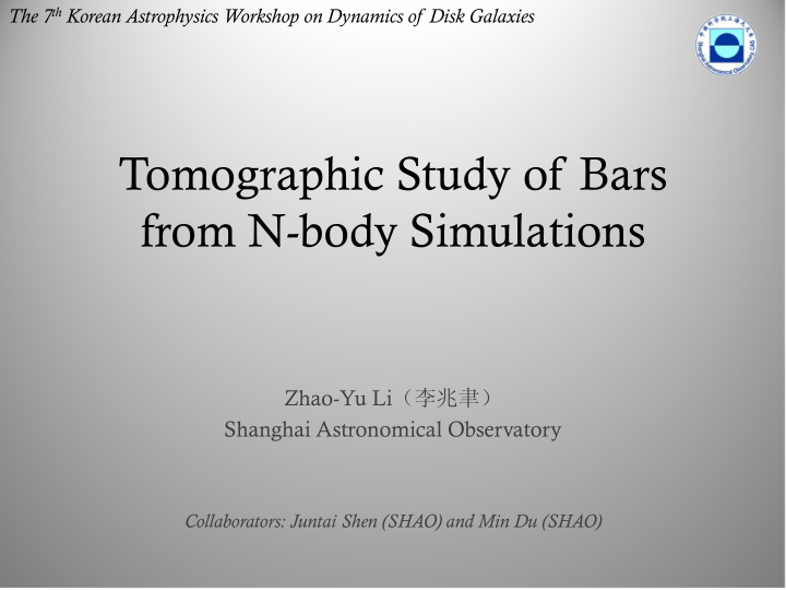 tomographic study of bars from n body simulations